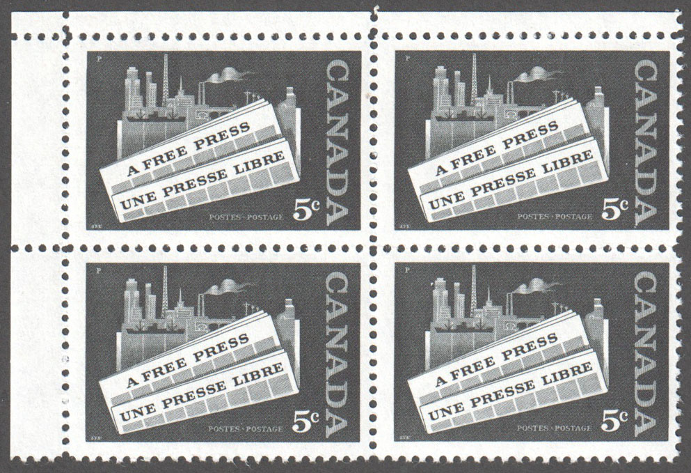 Canada Scott 375 MNH PB UL - Click Image to Close